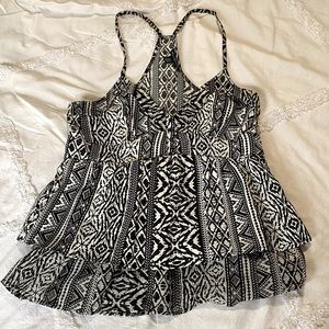 AEO • Tribal Print Ruffle Tank • Size XS